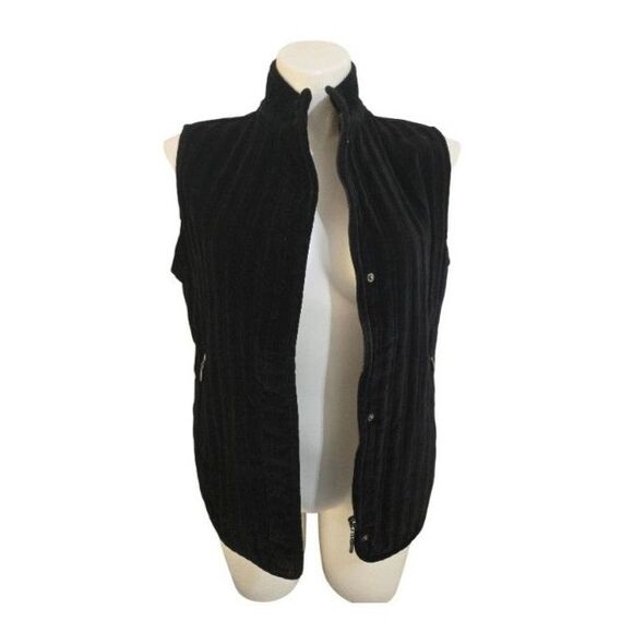 Weatherproof Garment Co Vest Women Large Black High Collar Sleeveless - Picture 1 of 10